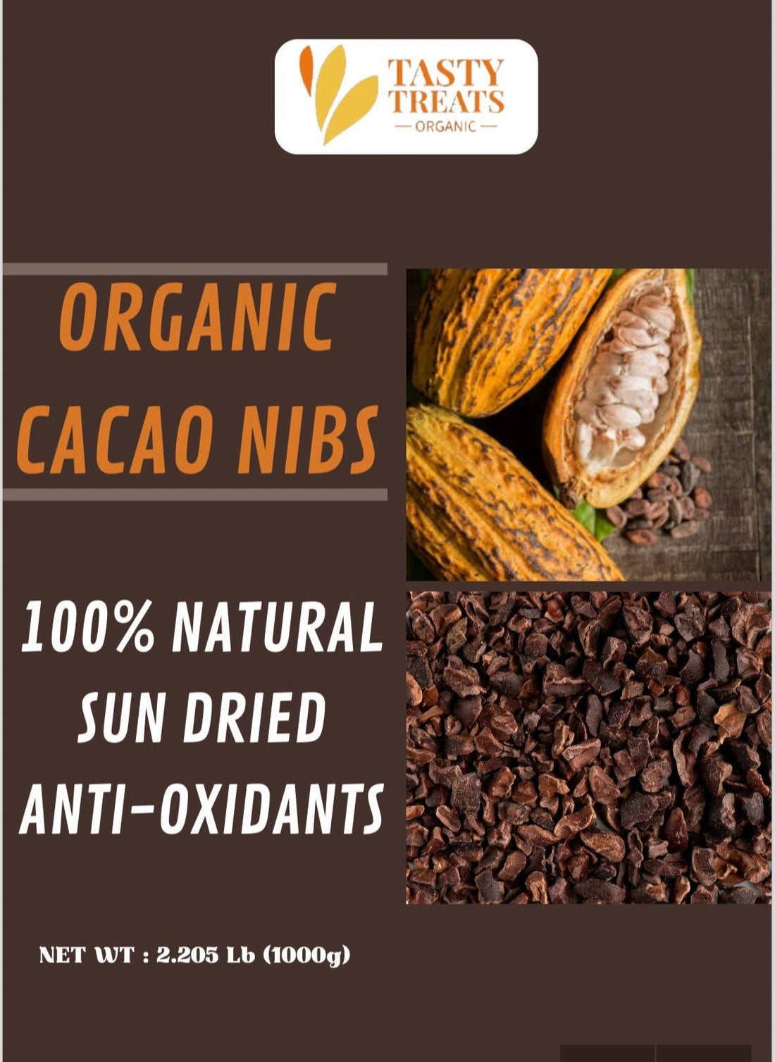 Cacao Nibs - Raw, Unsweetened, Vegan, Keto and Paleo Friendly, 100% raw, natural chocolate